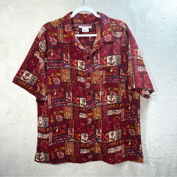 GENERRA Other - VTG Generra Collection Button Down Shirt Aztec Abstract Print Red‎ Men’s XL